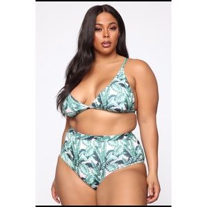 Pink/Green Two Piece Swimsuit